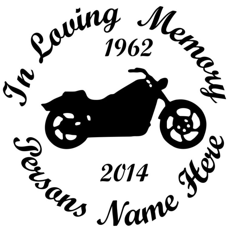 In Loving Memory Motorcycle Design Car / Wall Decal - Sunburst Reflections