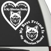 Siberian Husky - My Best Friend Is My Dog Decal