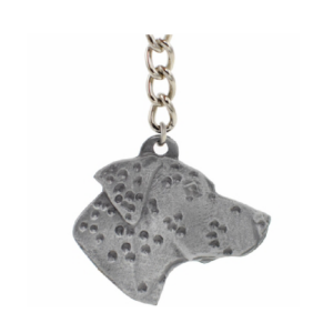 Dalmatian Pewter Dog Head Keychain