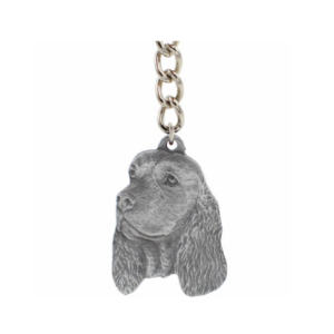 English Springer Spaniel Pewter Head Keychain