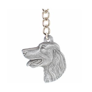 Irish Setter Pewter Dog Head Keychain