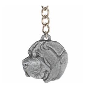 Mastiff Pewter Dog Head keychain