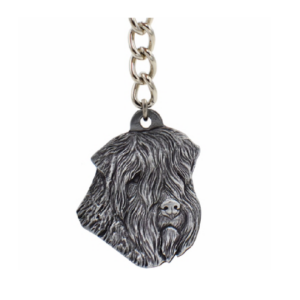 Soft-Coated Wheaten Terrier Pewter Dog Head Keychain