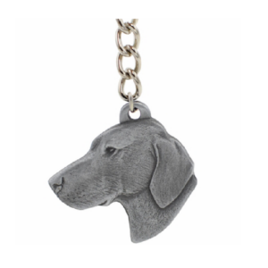 Vizsla Pewter Dog Head Keychain