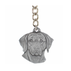 Weimaraner Pewter Dog Head Keychains