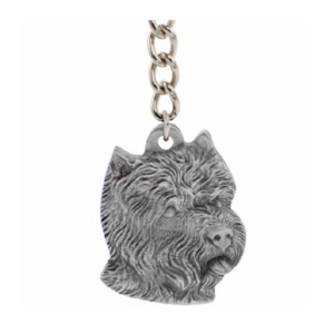 West Highland White Terrier Pewter Dog Head Keychain