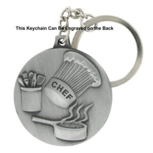 Chef  Engravable Pewter Keychain