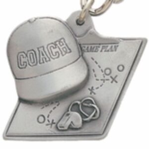 Coach and Clipboard Engravable Pewter Keychain