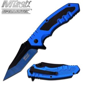 M Tech Spring Assisted Two Tone Blue with Black Knife