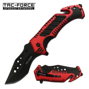 Tac-Force Red and Black Assisted Opening Knife