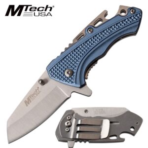 Silvery Blue with Brushed Chrome Blade Small Knife