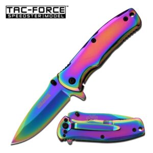 Rainbow Mirrored Small Easy Open Pocket Knife