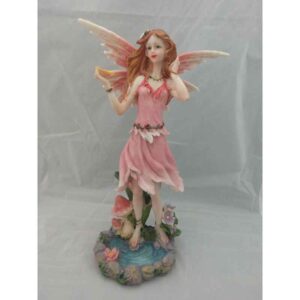 Pink Fairy with Butterfly by Pond