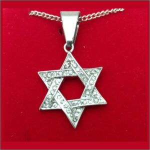 Star of David with Cz Accents Stainless Steel