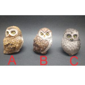 Owls with Yellow Eyes Figurines