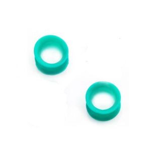 Paired Silicon Tunnels Double Flared in Aqua