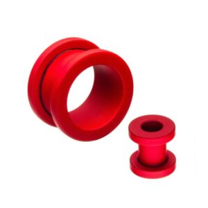 Tunnels Pair Crimson Red Double Flare Screw Fit