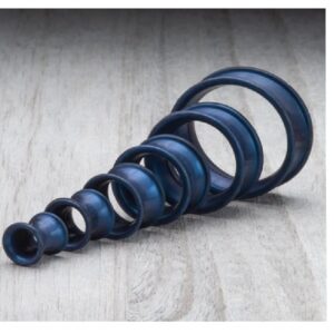 Pair of Tunnels Blue Metallic Looking Silicon