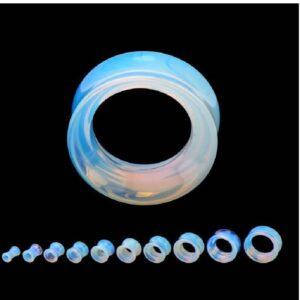 Tunnels Pair Double Flared Opalite