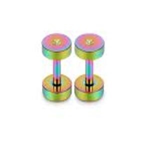 Tunnels Pair Rainbow Colored Screw Fit