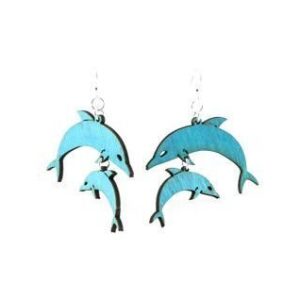 Laser Cut Double Dolphin Earrings