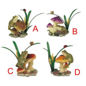 Frog with Mushroom Figurine